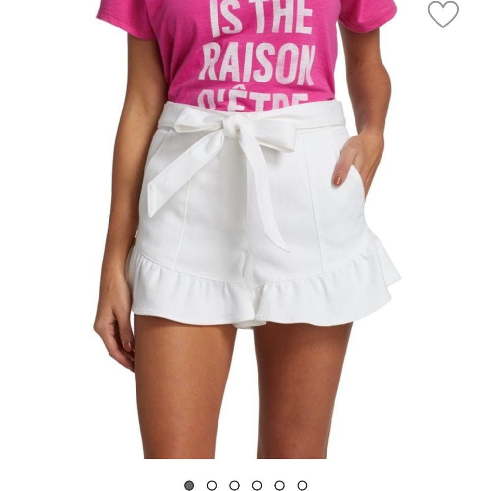 White denim penny shorts